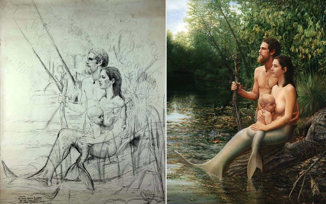 Rediscovered Original Drawing for The Mer Family